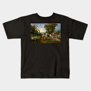 The Entry of the Animals into Noah's Ark by Jan Brueghel the Elder Kids T-Shirt